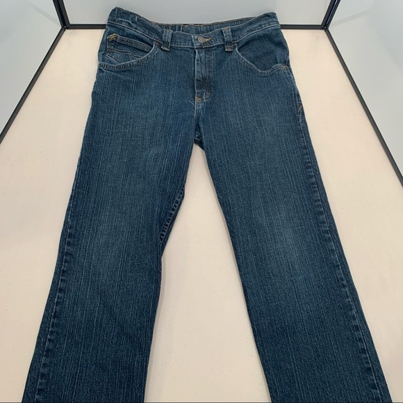 Wrangler 14 Husky Straight Fit Jeans Adjustable Waist Moonlight Blue - Picture 3 of 9